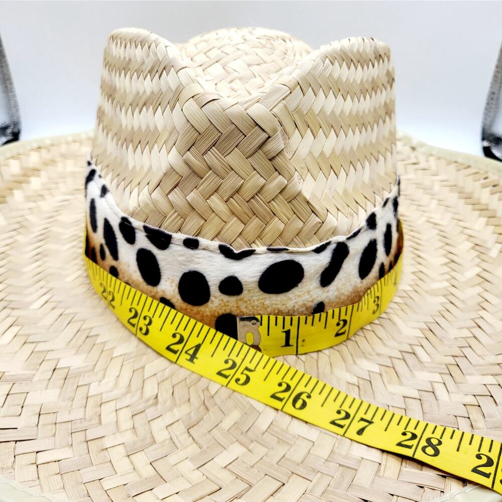 Western Leopard Animal Print Wide Brim Straw Cowgirl Hat Unbranded - Picture 8 of 8